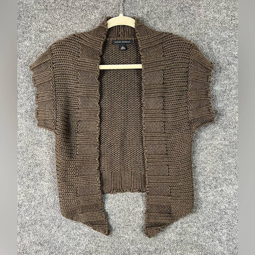 Banana Republic Cardigan Women Size Small Brown Open Front Knit ‎ vintage